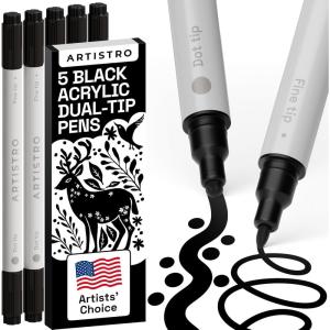 imageARTISTRO 12 Acrylic Paint Pens Fabric Markers for Textile Rock Glass Wood Paper Ceramic Canvas DIY Art Supplies Kit Drawing Markers for Kids and Adults Extra Fine Tip5