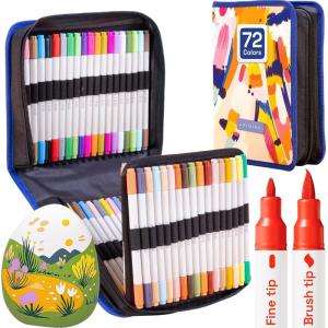 imageARTISTRO 12 Fabric Paint Markers Medium Tip  Easy for All Ages ampamp Levels  Acrylic Paint Pens for Fabric Rocks Paper Wood Canvas Glass DIY72