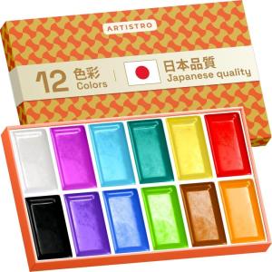imageARTISTRO Professional Watercolor Paint Set for Adults  24 PigmentRich Colors XL Pans ASTMI Lightfastness High Tinting Strength Watercolor Set for Professionals made by ProfessionalsMulticolor