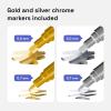 imageARTISTRO 24 DualTip Acrylic Paint Markers  Medium  Fine Tip Combo  22 Bright Colors  2 Metallic Chrome Paint Pens24 Acrylic Markers