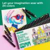 imageARTISTRO 24 DualTip Acrylic Paint Markers  Medium  Fine Tip Combo  22 Bright Colors  2 Metallic Chrome Paint Pens24 markers