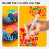 imageARTISTRO 60 Dual Tip Acrylic Paint Markers Acrylic Paint Pens Fabric Markers for Textile Rock Glass Wood Paper Ceramic Canvas DIY Art Supplies Kit for Kids and Adults Dual Tip Dot  Fine 60