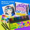 imageARTISTRO 72 Brush Marker Pens Coloring Markers for Adults Brush Tip ampamp 04mm Fineliner Pens Coloring Markers No Bleeding24 dual tip brush  fineliner