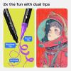 imageARTISTRO 72 Brush Marker Pens Coloring Markers for Adults Brush Tip ampamp 04mm Fineliner Pens Coloring Markers No Bleeding72 dual tip brush  fineliner
