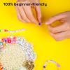 imageARTISTRO Bracelet Making Kit  Friendship Bracelet Kit for Jewelry Making with Pearl Beads Clay Beads Letters Stars Flowers Hearts  Pink Kandi Beads Set for Girls Boys and AdultsPurple