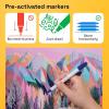 imageARTISTRO Dual Tip Acrylic Paint Markers  Easy for All Ages ampamp Levels Acrylic Paint Pens for Fabric Rocks Paper Wood Canvas Glass DIY Dual Tip Brush  Fine 72