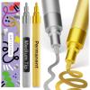 imageARTISTRO 2 Silver Permanent Marker  Waterproof Markers for Tire Fabric Rocks Glass Ceramic Wood Paper  Oil Based Paint Pens  ExtraFine Tip 07mmSilver  Gold