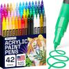 imageARTISTRO 60 Acrylic Paint Pens Art Set Acrylic Paint Markers Fabric Markers for Textile Canvas Rock Glass Wood Paper Pumpkin DIY Paint Markers for Kids and Adults42 Extra Fine Tip