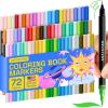 imageARTISTRO 72 Brush Marker Pens Coloring Markers for Adults Brush Tip ampamp 04mm Fineliner Pens Coloring Markers No Bleeding72 dual tip brush  fineliner