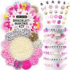 imageARTISTRO Bracelet Making Kit  Friendship Bracelet Kit for Jewelry Making with Pearl Beads Clay Beads Letters Stars Flowers Hearts  Pink Kandi Beads Set for Girls Boys and AdultsPink