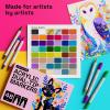 imageARTISTRO Dual Tip Acrylic Paint Markers  Easy for All Ages ampamp Levels Acrylic Paint Pens for Fabric Rocks Paper Wood Canvas Glass DIY Dual Tip Brush  Fine 48