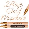 imageARTISTRO 2 Rose Gold Acrylic Paint Markers  07mm Extra FineTip Paint Pens  Perfect for Crafting Art Projects ampamp More