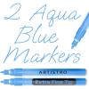 imageARTISTRO 2 Light Blue Acrylic Paint Markers  07mm Aqua Extra FineTip Paint Pens  Perfect for Crafting Art Projects ampamp More