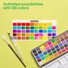 imageARTISTRO 50 Watercolor Paint Set Vivid Colors in Portable Box Palette set Perfect Travel Watercolor Set for Artists Amateur Hobbyists and Painting50 Watercolor Paint Set