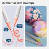 imageARTISTRO 5 White Dual Tip Brush  Fine Acrylic Paint Markers  Easy for All Ages ampamp Levels Paint Pens for Fabric Rock Glass DIY  Halloween Pumpkin Painting Kit Art Supplies Christmas Gift24