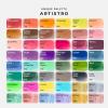 imageARTISTRO Watercolor Paint Set 48 Vivid Colors and 30 Watercolor Postcards 4x6 Inches  Heavyweight Paper Cards 140lb 300gsm