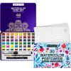 imageARTISTRO Watercolor Paint Set 48 Vivid Colors and 30 Watercolor Postcards 4x6 Inches  Heavyweight Paper Cards 140lb 300gsm