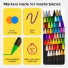 imageARTISTRO 48 DualTip Fabric Markers  Fabric Decorating Kit  Permanent for Clothes  Acrylic Paint Pens for Sneakers Bags Shoes Textile Canvas Sewing Craft DIY  Brush and Fine Tip