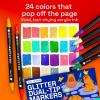imageARTISTRO 24 Shimmering Glitter DualTip Paint Pens  Sparkly Markers with Acrylic Ink for Rock Ceramic Wood Fabric ampamp More  Dot  Chisel Tips