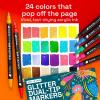 imageARTISTRO 24 Sparkly Glitter DualTip Paint Pens  Dazzling Markers with Acrylic Ink for Rock Ceramic Wood Fabric ampamp More  Brush  Chisel Tips