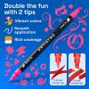 imageARTISTRO 24 Sparkly Glitter DualTip Paint Pens  Dazzling Markers with Acrylic Ink for Rock Ceramic Wood Fabric ampamp More  Brush  Chisel Tips