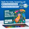 imageARTISTRO 24 Sparkly Glitter DualTip Paint Pens  Dazzling Markers with Acrylic Ink for Rock Ceramic Wood Fabric ampamp More  Brush  Chisel Tips