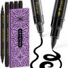 imageARTISTRO 5 Black DualTip Fabric Markers  Fabric Decorating Kit  Permanent for Clothes  No Bleed Pens for TShirts Bags Textile Canvas and More Brush Tip and Fine Tip