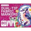 imageARTISTRO 80 DualTip Fabric Markers  Fabric Decorating Kit  Permanent for Clothes  No Bleed Pens for TShirts Bags Textile Canvas and More Brush Tip and Fine Tip