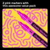 imageARTISTRO 2 Pink Neon Chalk Markers  Erasable Chalk Pens with 6mm Reversible Tip for Blackboard Chalkboard Car Window Glass  Liquid Chalk Markers Ideal China Marker Restaurants ampamp Bistro