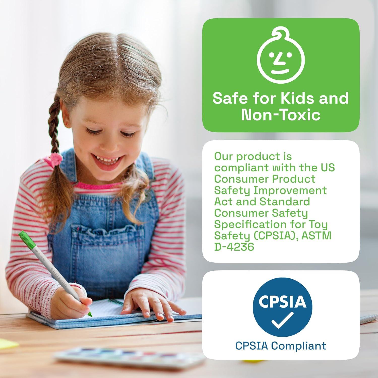 imageARTISTRO 48 Colors Acrylic Paint Pens Dual Tip Art Set Fine 1mm  Dot 5mm for Fabric Canvas Rock Glass Wood Paper DIY for Kids and Adults