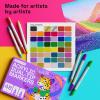imageARTISTRO 48 Colors Acrylic Paint Pens Dual Tip Art Set Fine 1mm  Dot 5mm for Fabric Canvas Rock Glass Wood Paper DIY for Kids and Adults