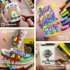 imageARTISTRO 15 Acrylic Paint Markers for Fabric Rocks Paper Wood Canvas Glass DIY  Safe for Kids Dual Tip Acrylic Paint Pens Fine Tip 12
