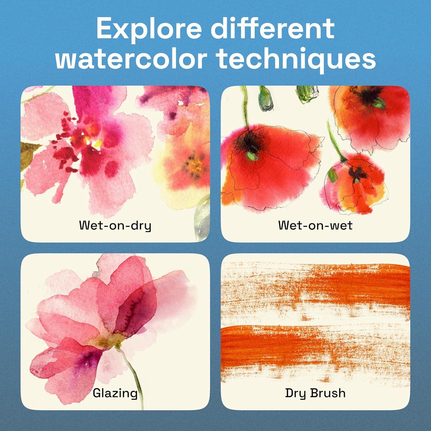 imageARTISTRO Deluxe Watercolor Paint Set with 168 Colors  Vivid Colors in a Portable Box  Travel Watercolor Set with Complete Palette