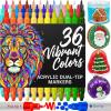 imageARTISTRO 36 Acrylic Paint Markers for Rock Fabric Wood Glass Craft Decoration  DualTip Paint Pens  Stocking Stuffers Christmas Gift Idea for Teens Grandkids Kids  Art Supplies