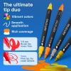 imageARTISTRO 100 Dual Tip Acrylic Paint Markers Paint Pens Drawing Markers for Textile Rock Glass Wood Paper Ceramic Canvas DIY  Art Supplies Kit for Kids and Adults Brush  Fine