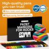 imageARTISTRO 24 Rock Acrylic Paint Markers  Paint Pens with Brush  Fine DualTip Combo