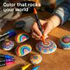 imageARTISTRO 24 Rock Acrylic Paint Markers  Paint Pens with Brush  Fine DualTip Combo