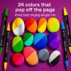 imageARTISTRO 24 Rock Acrylic Paint Markers  Paint Pens with Brush  Fine DualTip Combo