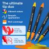 imageARTISTRO 48 DualTip Acrylic Paint Pens With Storage Bag for Calligraphy  Markers With Brush  Fine Precision Tips  Multisurface Painting for Fabric Rock Glass Wood amp More
