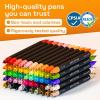 imageARTISTRO 50 Dual Tip Acrylic Paint Markers Paint Pens Drawing Markers for Textile Rock Glass Wood Paper Ceramic Canvas DIY  Art Supplies Kit for Kids and Adults Brush  Fine