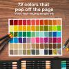 imageARTISTRO 72 DualTip Acrylic Paint Pens With Storage Bag for Calligraphy  Markers With Brush  Fine Precision Tips  Multisurface Painting for Fabric Rock Glass Wood amp More