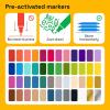 imageARTISTRO 2 White DualTip Fabric Markers  Fabric Decorating Kit  Permanent for Clothes  Acrylic Paint Pens for Sneakers Bags Shoes Textile Canvas Sewing Craft DIY  Brush and Fine Tip48