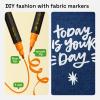 imageARTISTRO 2 White DualTip Fabric Markers  Fabric Decorating Kit  Permanent for Clothes  Acrylic Paint Pens for Sneakers Bags Shoes Textile Canvas Sewing Craft DIY  Brush and Fine Tip48