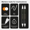 imageARTISTRO 2 White DualTip Fabric Markers  Fabric Decorating Kit  Permanent for Clothes  Acrylic Paint Pens for Sneakers Bags Shoes Textile Canvas Sewing Craft DIY  Brush and Fine Tip2