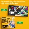 imageARTISTRO 2 White DualTip Fabric Markers  Fabric Decorating Kit  Permanent for Clothes  Acrylic Paint Pens for Sneakers Bags Shoes Textile Canvas Sewing Craft DIY  Brush and Fine Tip36