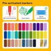 imageARTISTRO 2 White DualTip Fabric Markers  Fabric Decorating Kit  Permanent for Clothes  Acrylic Paint Pens for Sneakers Bags Shoes Textile Canvas Sewing Craft DIY  Brush and Fine Tip36