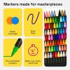 imageARTISTRO 2 White DualTip Fabric Markers  Fabric Decorating Kit  Permanent for Clothes  Acrylic Paint Pens for Sneakers Bags Shoes Textile Canvas Sewing Craft DIY  Brush and Fine Tip72