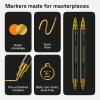 imageARTISTRO 2 White DualTip Fabric Markers  Fabric Decorating Kit  Permanent for Clothes  Acrylic Paint Pens for Sneakers Bags Shoes Textile Canvas Sewing Craft DIY  Brush and Fine Tip2