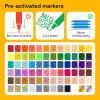imageARTISTRO 2 White DualTip Fabric Markers  Fabric Decorating Kit  Permanent for Clothes  Acrylic Paint Pens for Sneakers Bags Shoes Textile Canvas Sewing Craft DIY  Brush and Fine Tip72