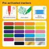 imageARTISTRO 2 White DualTip Fabric Markers  Fabric Decorating Kit  Permanent for Clothes  Acrylic Paint Pens for Sneakers Bags Shoes Textile Canvas Sewing Craft DIY  Brush and Fine Tip24